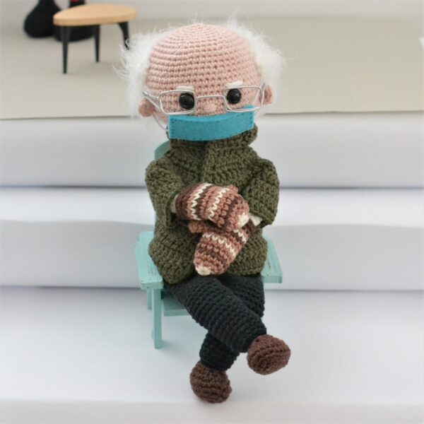 Bernie Sanders crochet doll