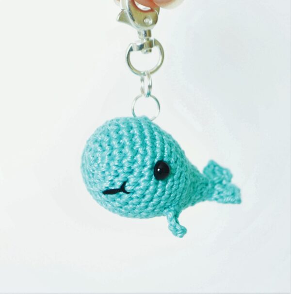 Tiny Crochet whale keychain party favor