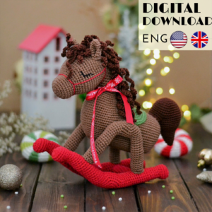 Christmas Rocking Horse toy crochet pattern - Amigurumi horse pattern - Christmas gift - LaCigogne design - ENGLISH pattern